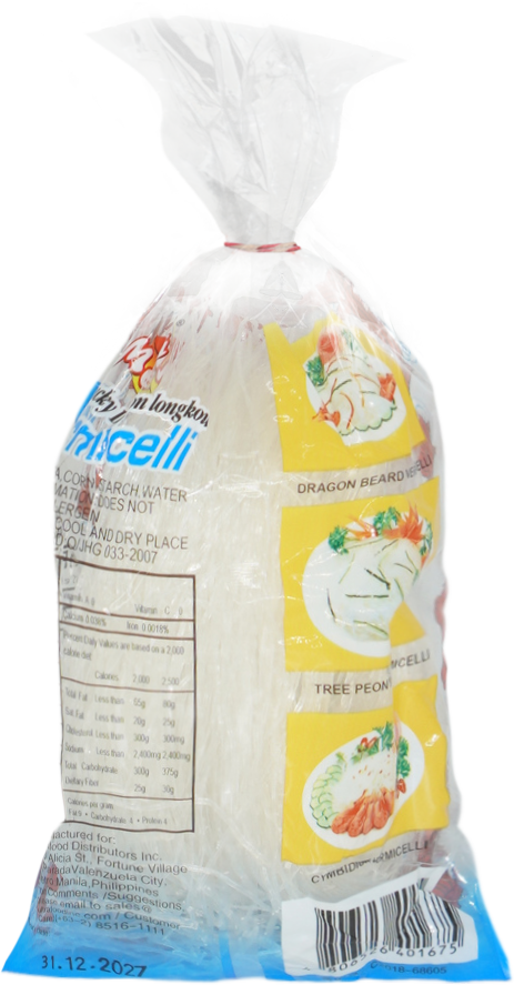 Menu Lucky Dragon Longkou Vermicelli Sotanghon Noodles 80G back image